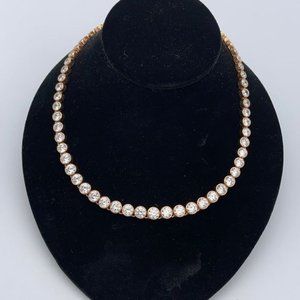 Henri Bendel LUXE Crystal Adjustable choker necklace rose gold NWT